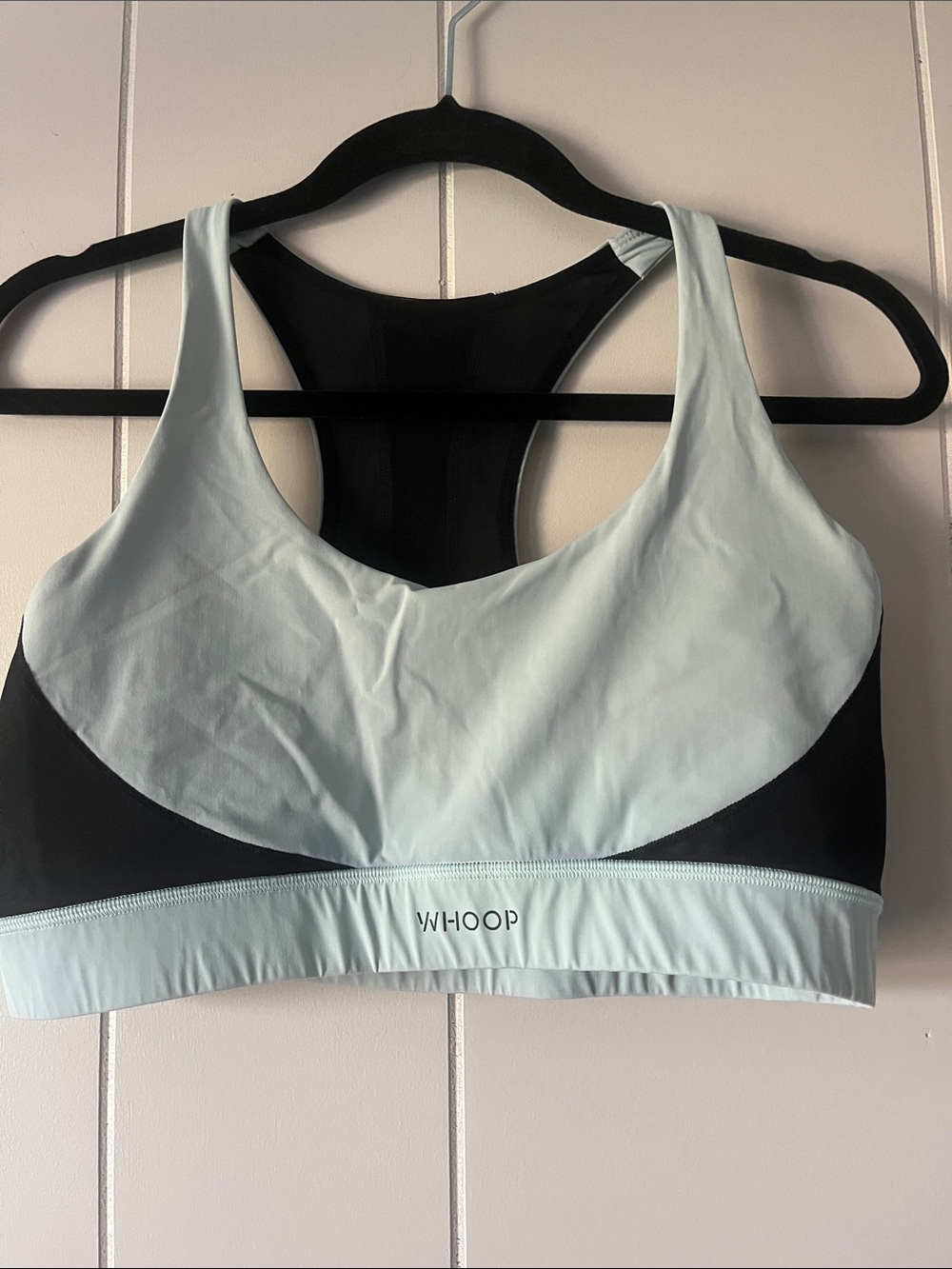 Light Blue & Black Racerback Sports Bra